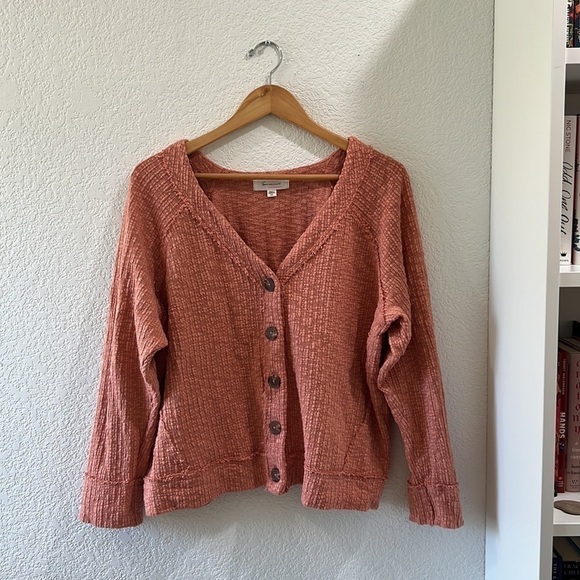 TWO by VINCE CAMUTO Sweaters | Peach Button Up Textured Sweater | Size XXL - Picture 1 of 8
